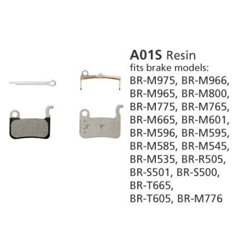 Shimano, Y8EP98010, A01S, BR-M775, Patins de freins a disque, Resine, Paire, A type