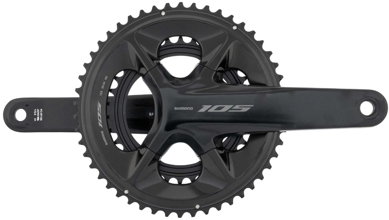 Shimano, FC-R7100, Crankset, Speed: 12, Spindle: 24mm, BCD: 110, 34/50, Hollowtech II, 172.5mm, Black, Road Disc, IFCR7100DX04