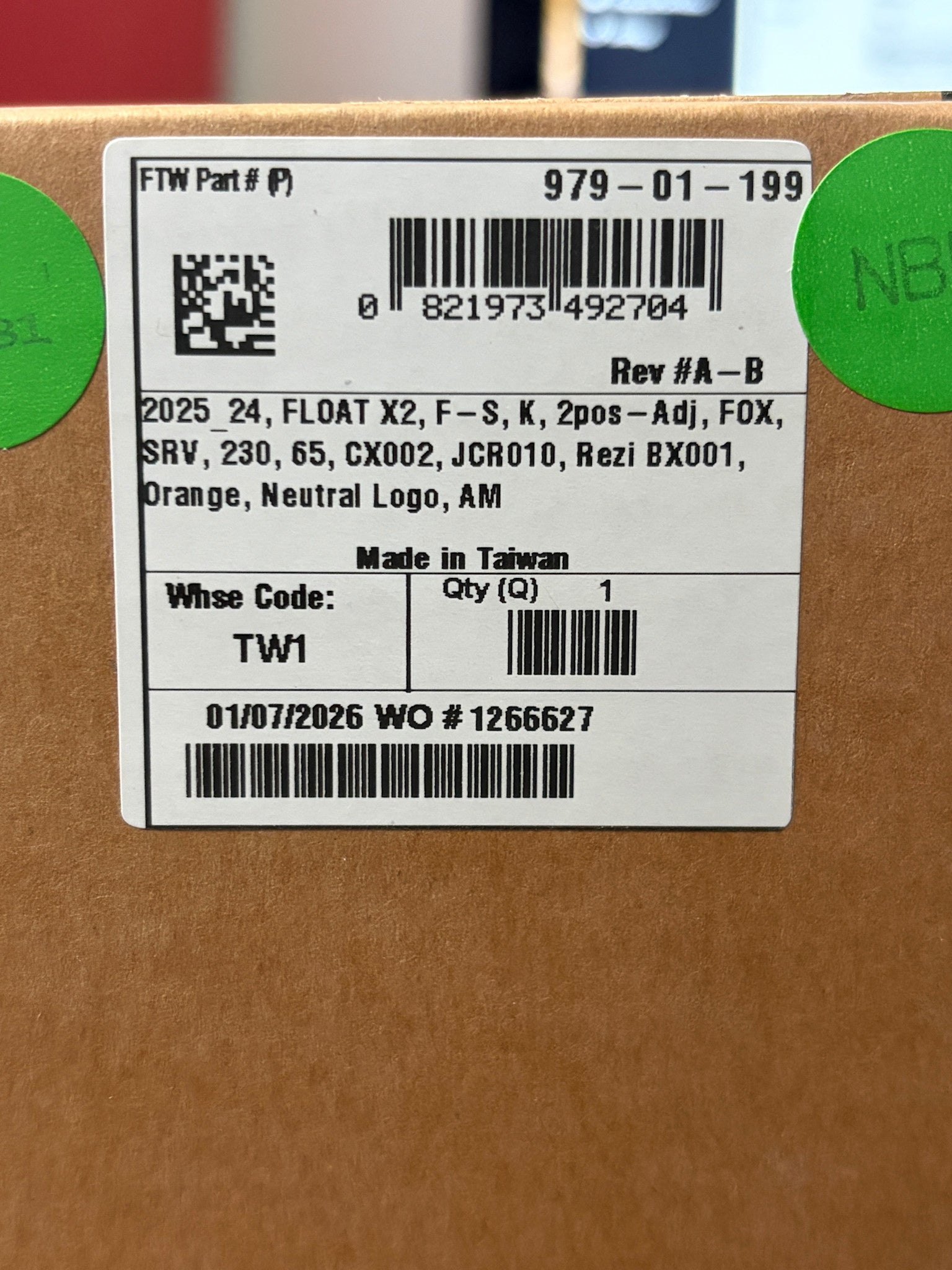 24/25 Float X2, F-S, K, 2-pos-Adj, FOX, SRV, 230-65, CX002, JCR010, Rezi BX001, Orange, Neutral logo, AM